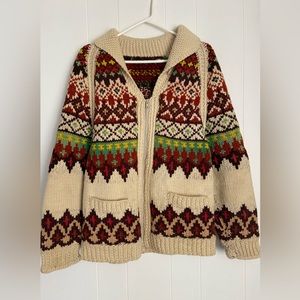 Vintage Cowichan Sweater - SMALL - With Zipper